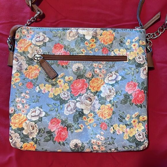 NWOT- Women's Rosetti Blue Floral Print Handbag Medium Sized - Picture 3 of 8
